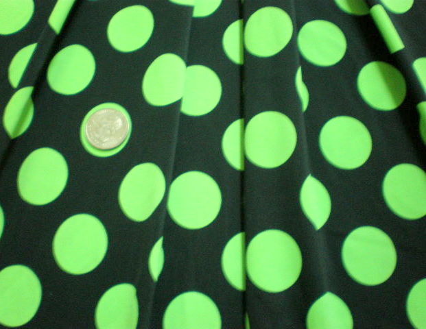 2.Black-Lime Polka Dot Special Printed Spandex